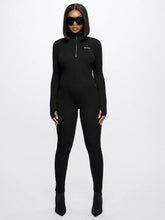 SUMWON WOMEN Long Sleeve Rib Full Length Unitard